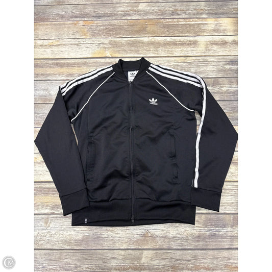 Athletic Jacket By Adidas In Black & White, Size: L