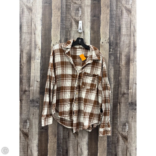 Top Long Sleeve By Altard State In Brown & Cream, Size: L