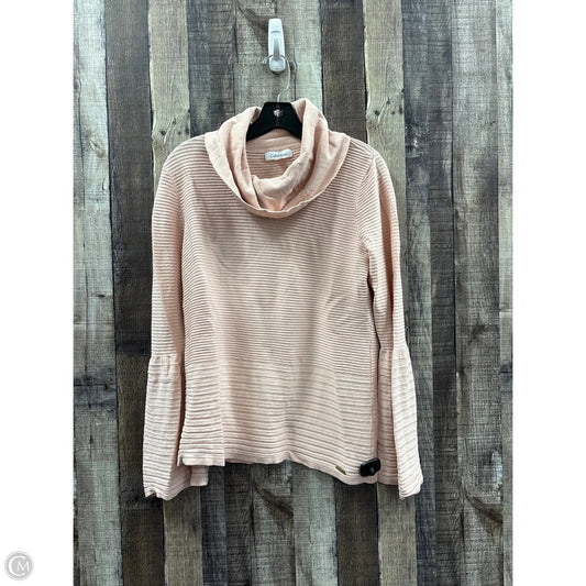 Top Long Sleeve By Calvin Klein In Peach, Size: M