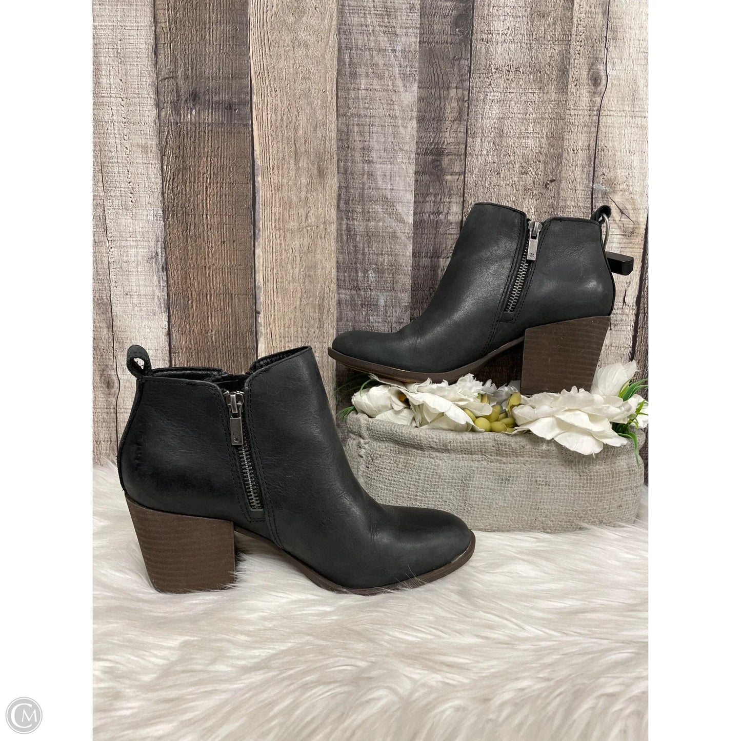Boots Ankle Heels By Lucky Brand In Black, Size: 7