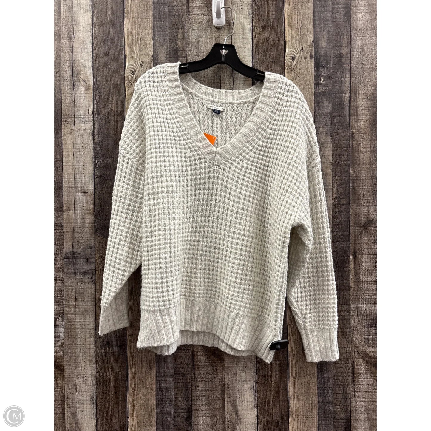 Sweater By American Eagle In Grey & White, Size: S