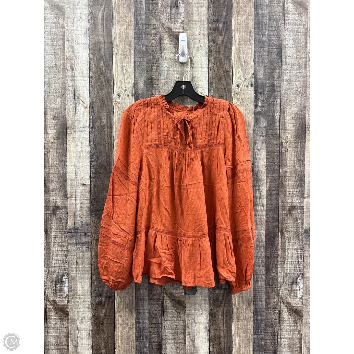 Top Long Sleeve By Loft In Orange, Size: M