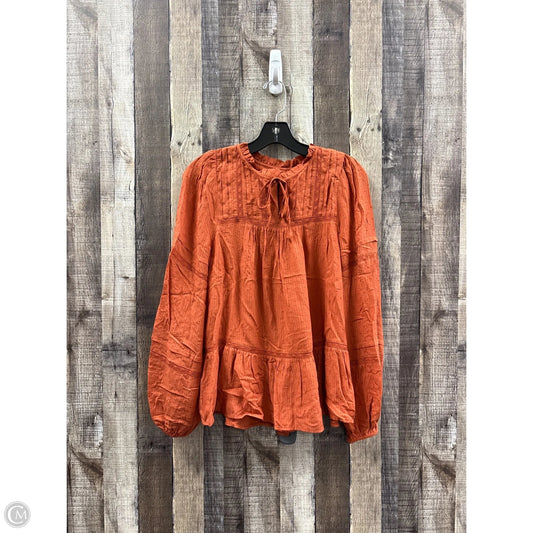 Top Long Sleeve By Loft In Orange, Size: M