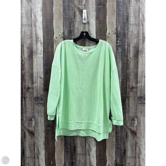 Top Long Sleeve By Pink Lily In Green, Size: M