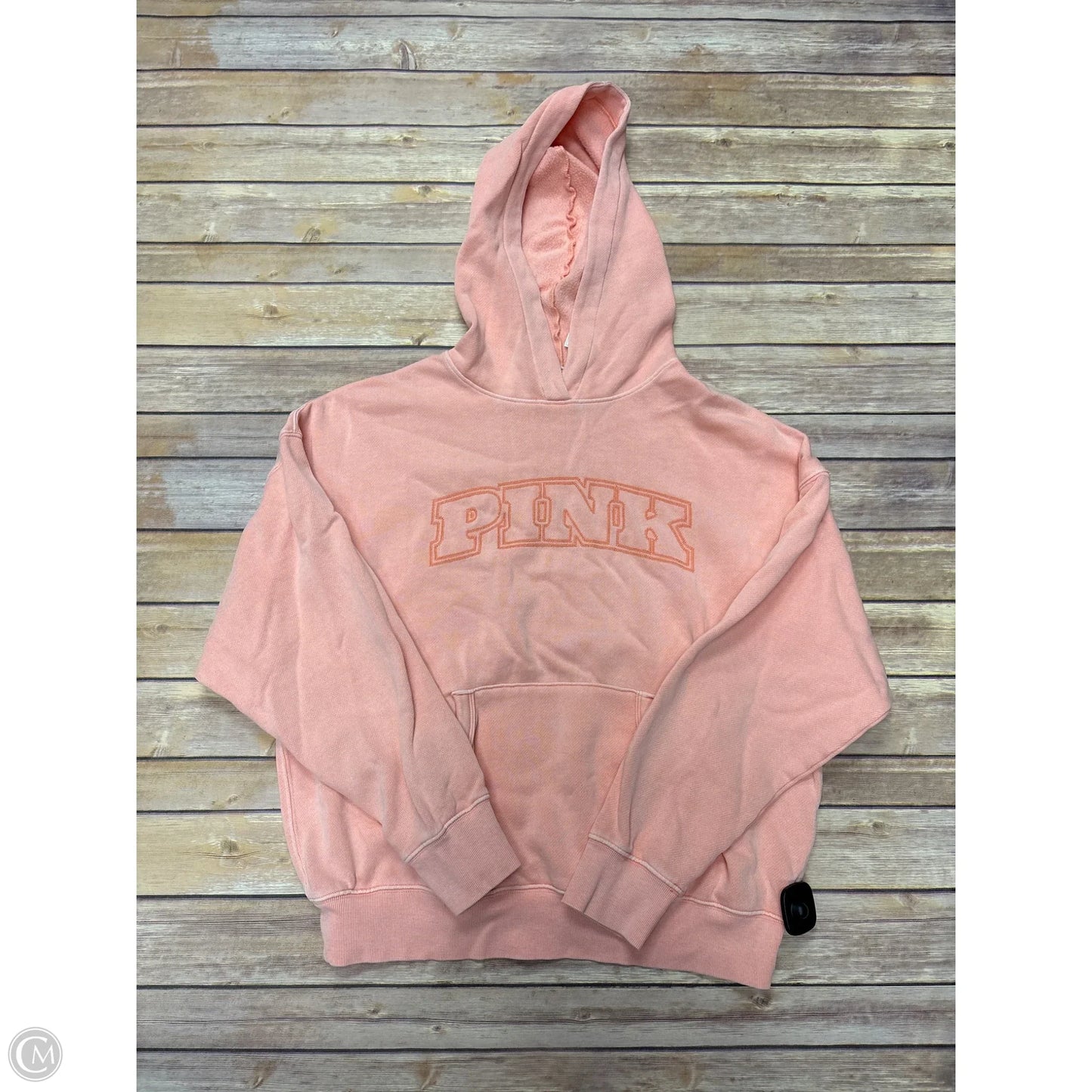 Sweatshirt Hoodie By Pink In Peach, Size: S