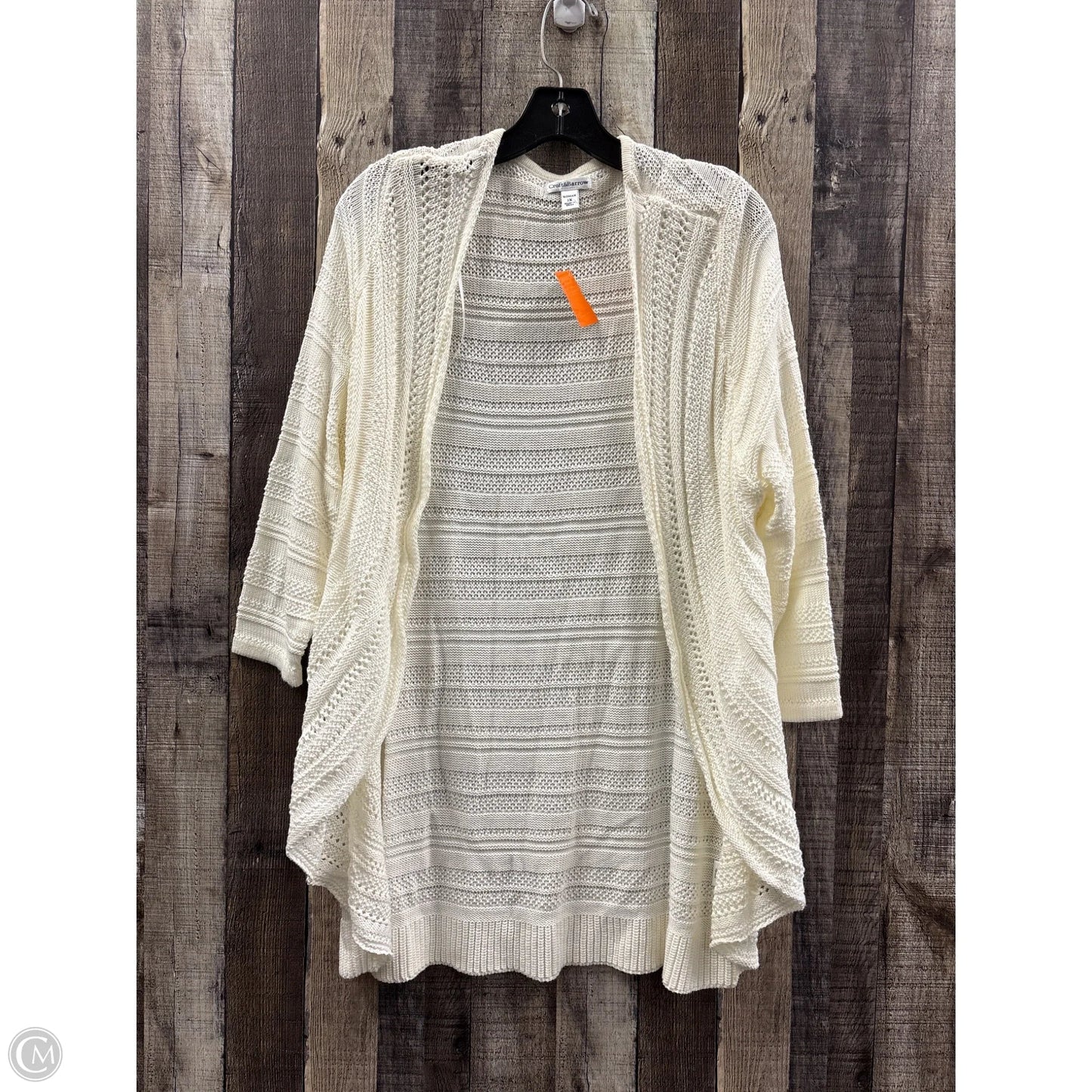 Cardigan By Croft And Barrow In Ivory, Size: 1x