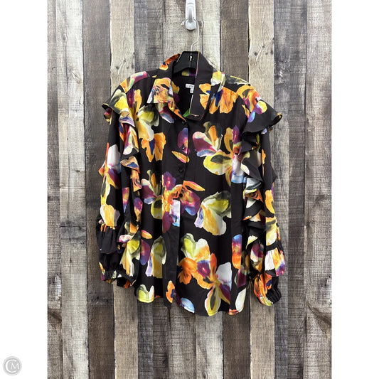 Top Long Sleeve By Chicos In Multi-colored, Size: Xl