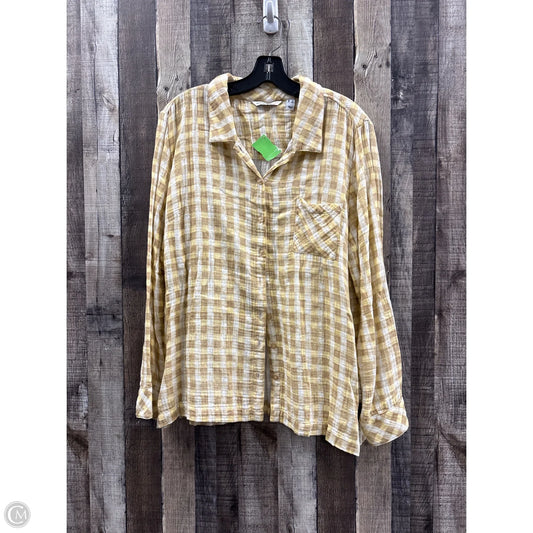 Top Long Sleeve By Isaac Mizrahi Live Qvc In Yellow, Size: L