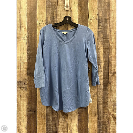 Top Long Sleeve By J. Jill In Blue & White, Size: Xs