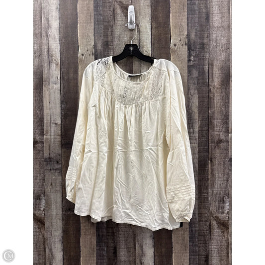 Top Long Sleeve By Lane Bryant In Ivory, Size: 1x