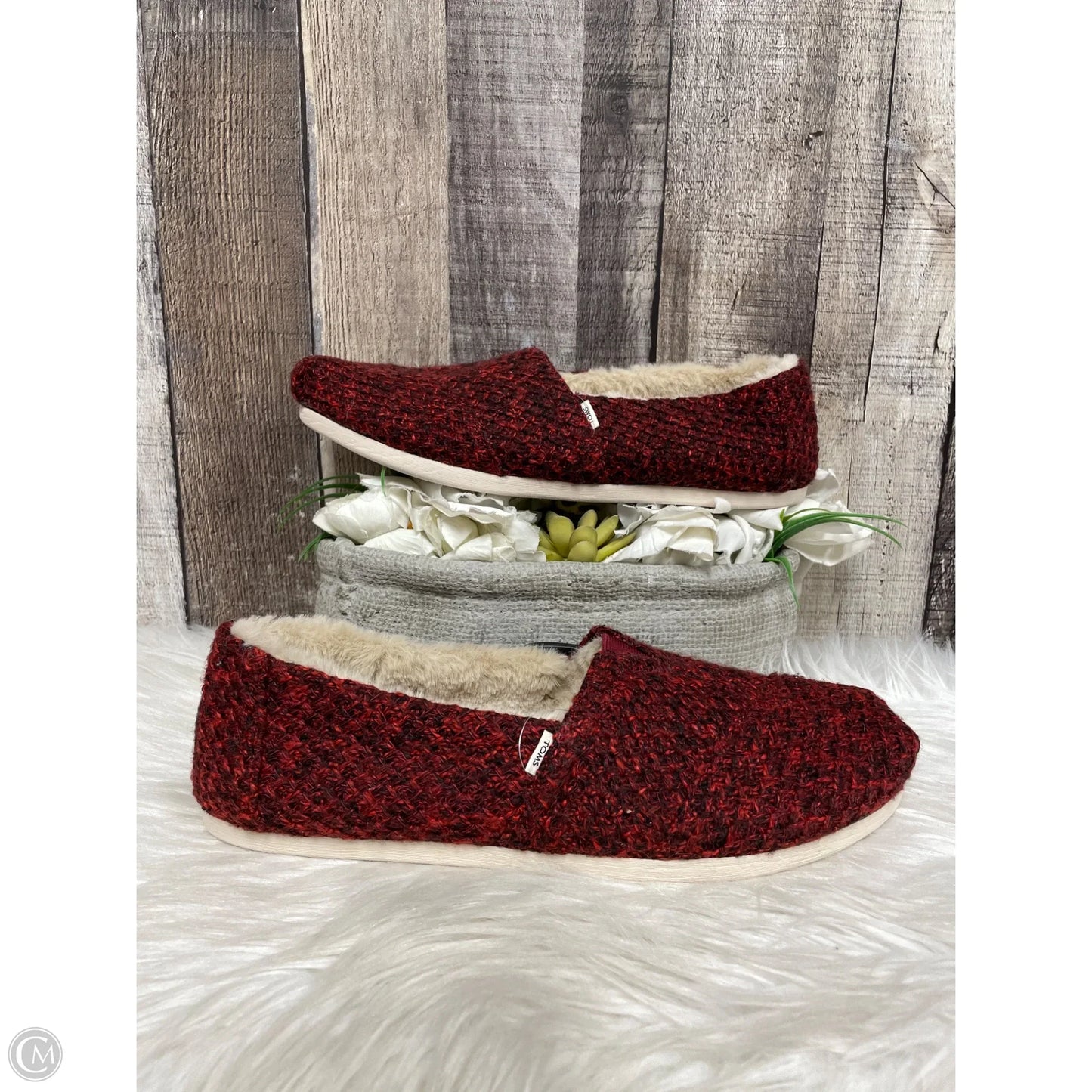 Shoes Flats By Toms In Red, Size: 10