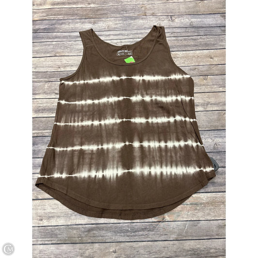 Top Sleeveless By Eddie Bauer In Brown & White, Size: Xl