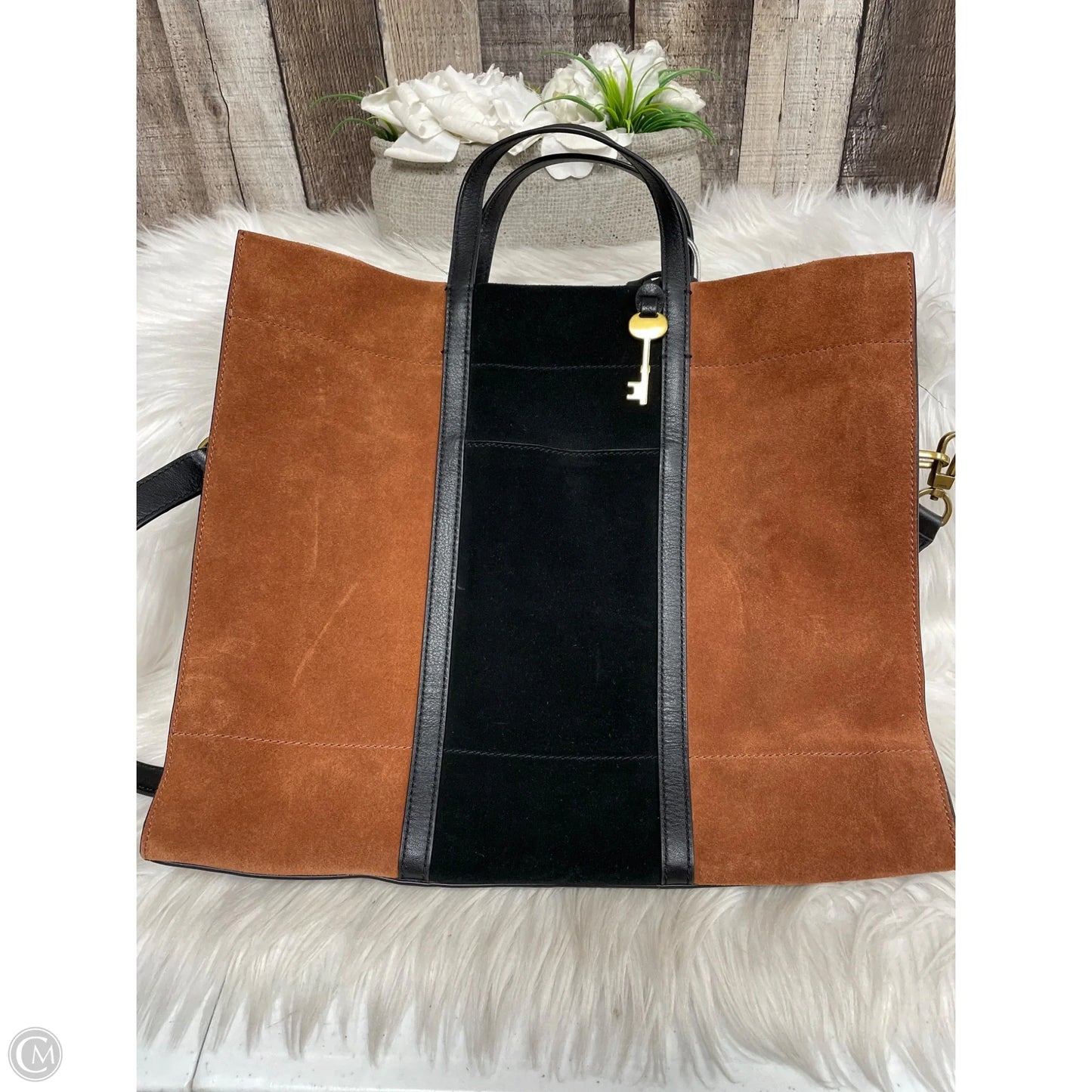 Tote Leather By Fossil, Size: Large