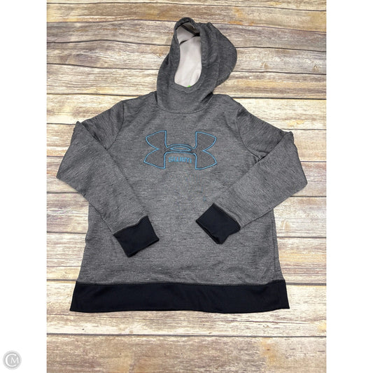 Sweatshirt Hoodie By Under Armour In Grey, Size: M