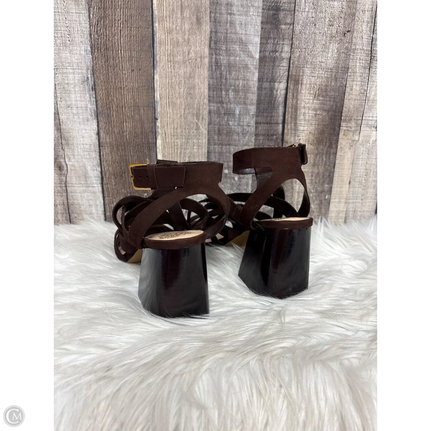 Sandals Heels Block By Vince Camuto In Brown, Size: 8