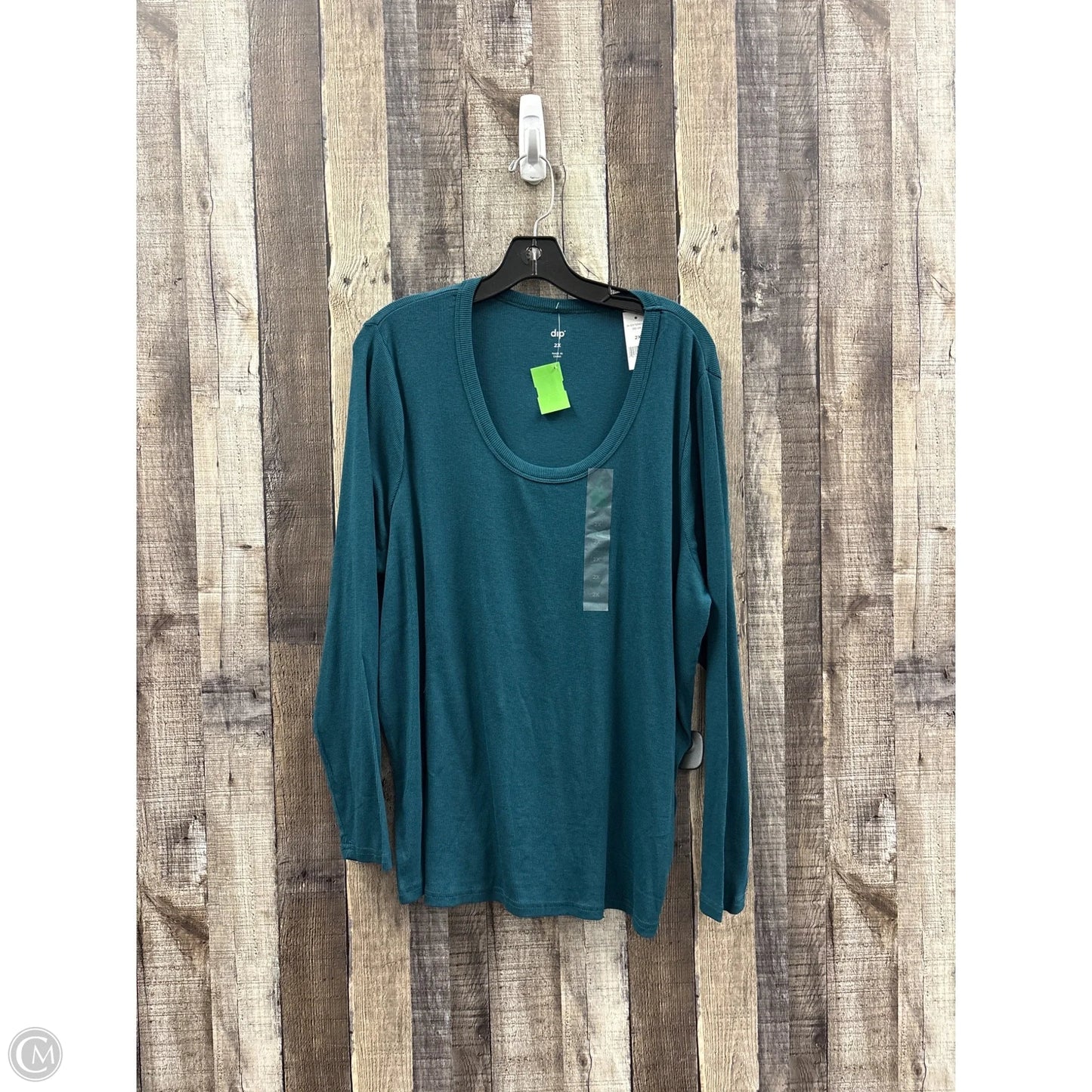 Top Long Sleeve By Dip In Teal, Size: 2x