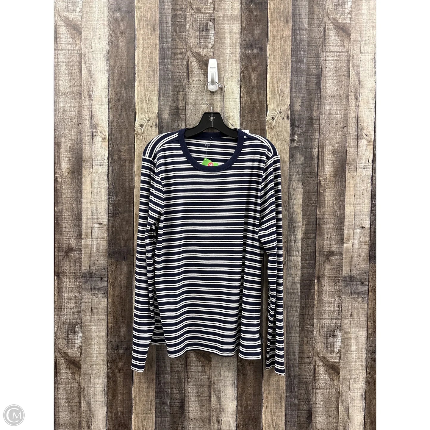 Top Long Sleeve By Gap In Blue & White, Size: Xxl