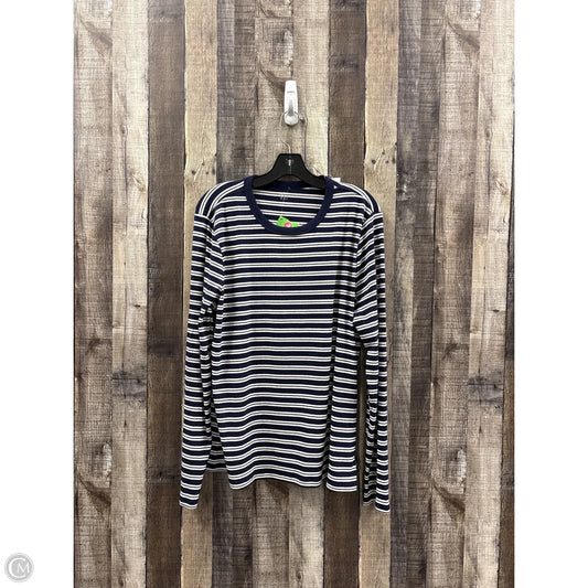 Top Long Sleeve By Gap In Blue & White, Size: Xxl