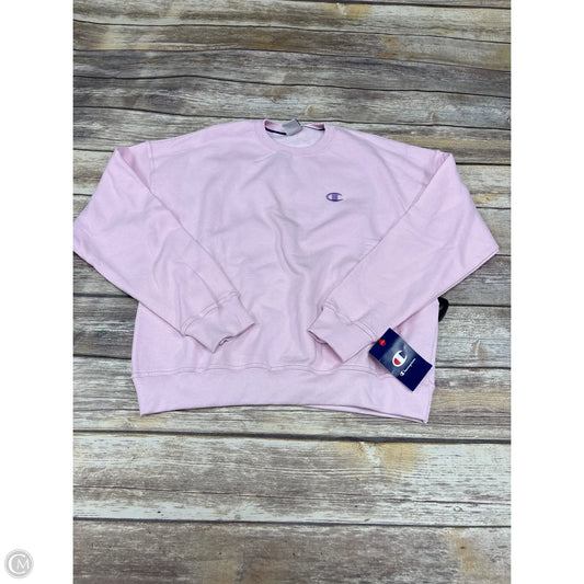 Athletic Sweatshirt Crewneck By Champion In Pink, Size: M