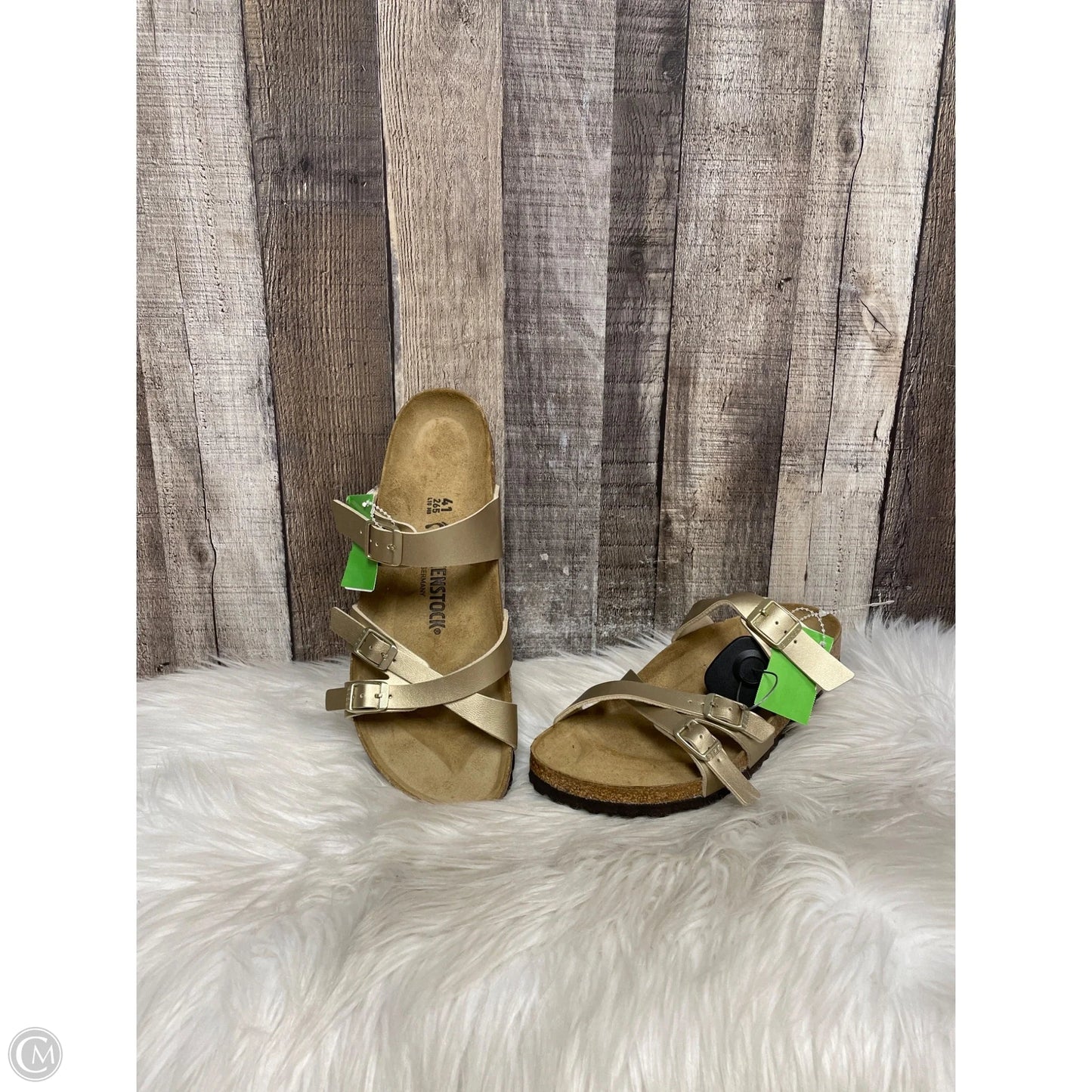 Sandals Flats By Birkenstock In Taupe, Size: 10