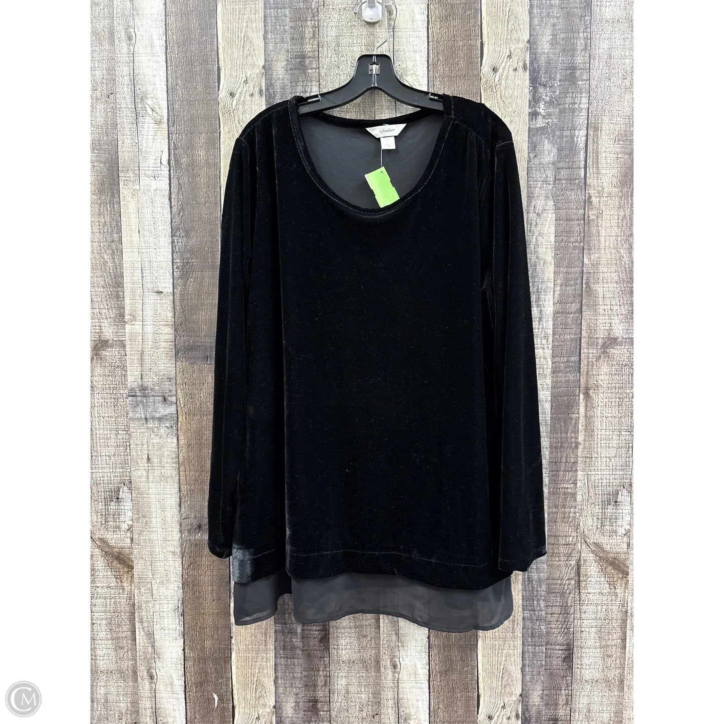 Top Long Sleeve By Cj Banks In Black, Size: 2x