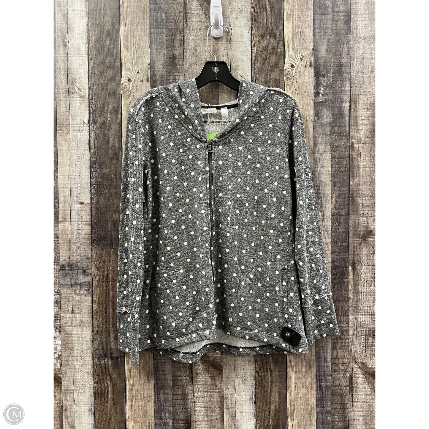 Sweatshirt Hoodie By Onque In Cream & Grey, Size: M