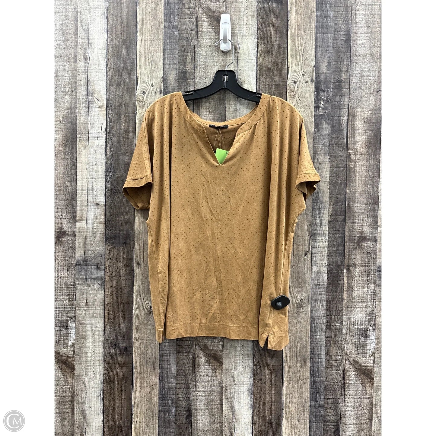 Top Short Sleeve By Lane Bryant In Tan, Size: Xl