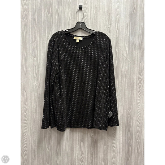 Top Long Sleeve By Michael By Michael Kors In Black & Gold, Size: 1x