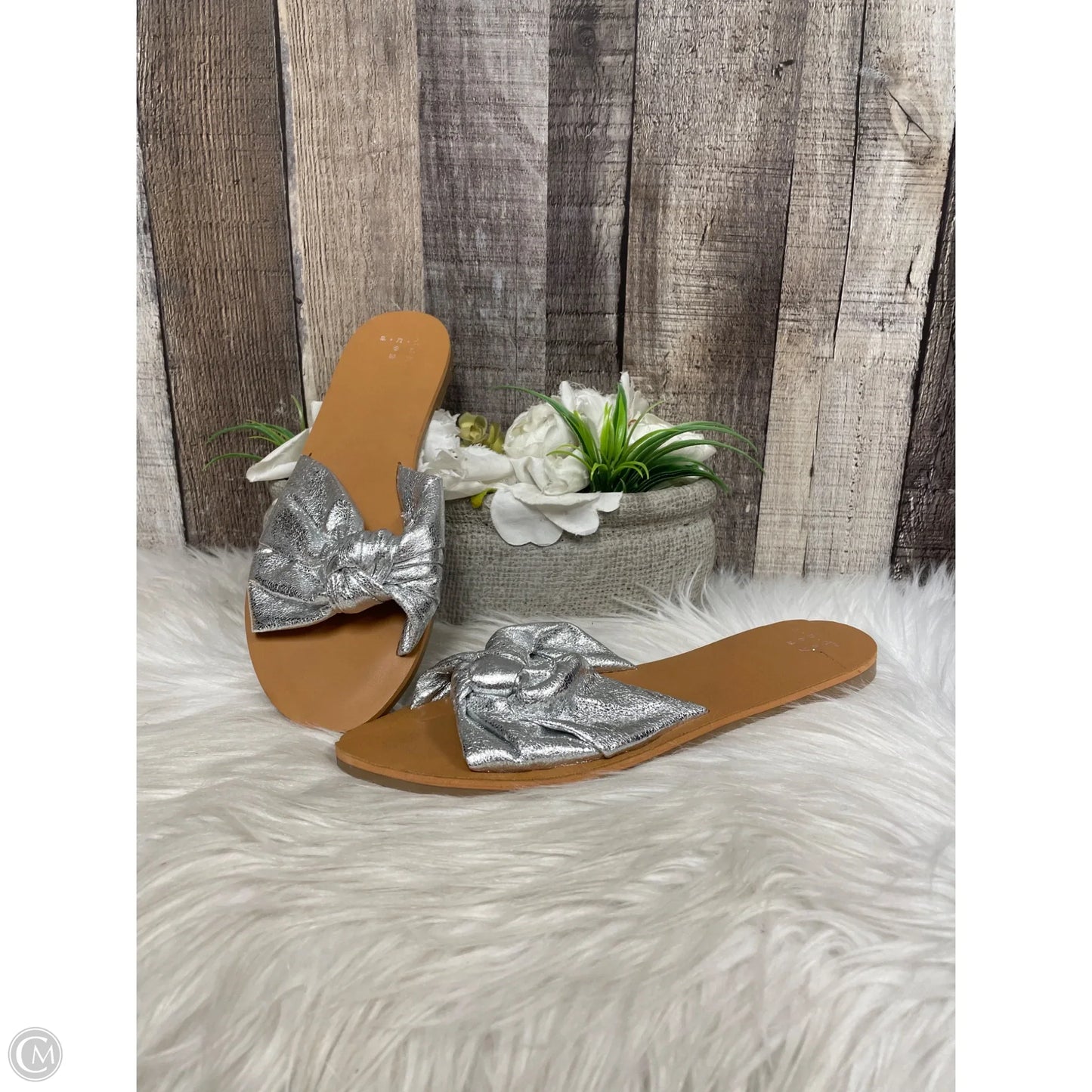 Sandals Flats By A New Day In Silver, Size: 6.5