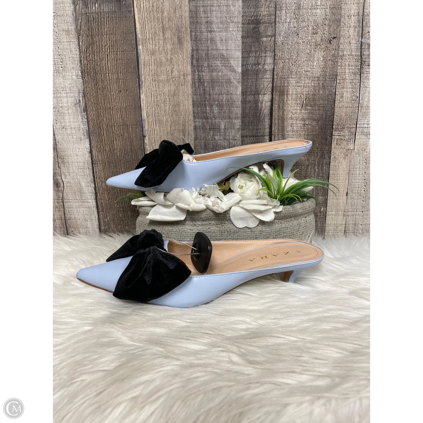 Shoes Heels Kitten By Zara In Blue, Size: 8