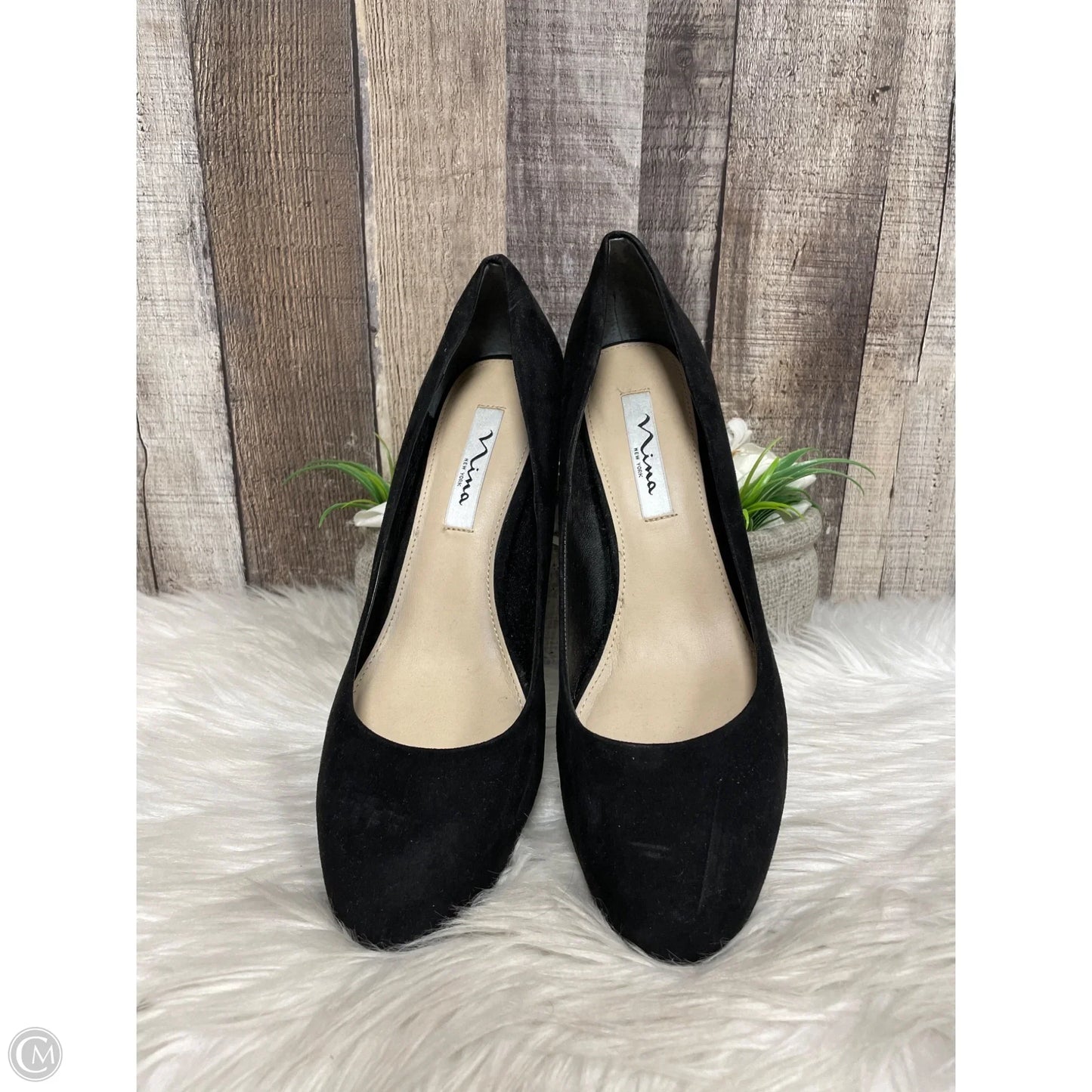 Shoes Heels Block By Nina In Black & Silver, Size: 10