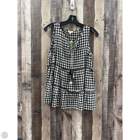 Top Sleeveless By Hem & Thread In Black & White, Size: S