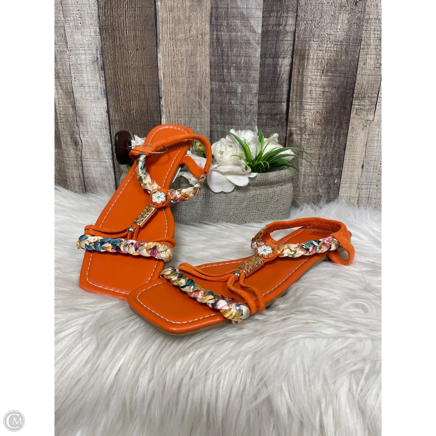 Sandals Flats By Cmf In Orange, Size: 9