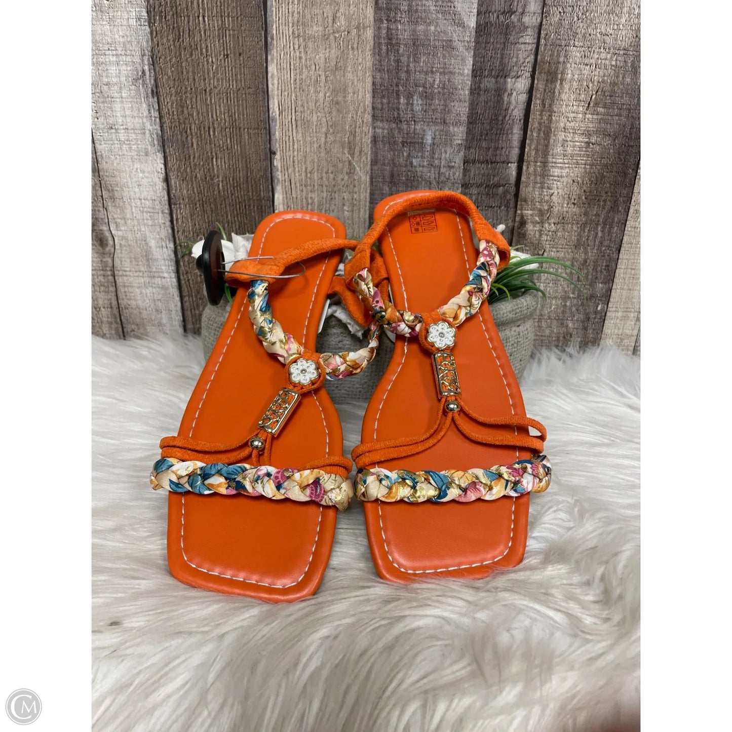 Sandals Flats By Cmf In Orange, Size: 9