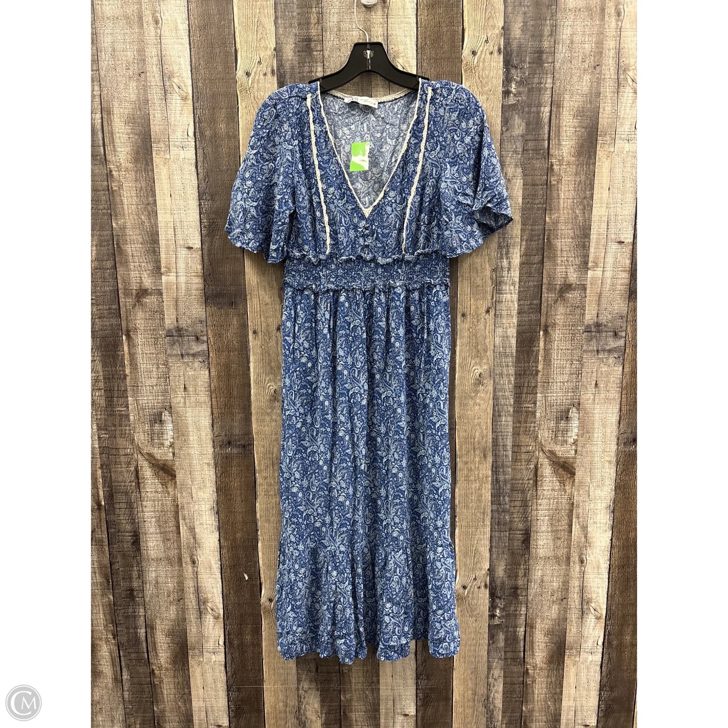 Dress Casual Midi By Zara In Blue, Size: S
