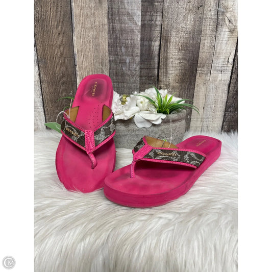 Sandals Designer By Coach In Pink, Size: 9