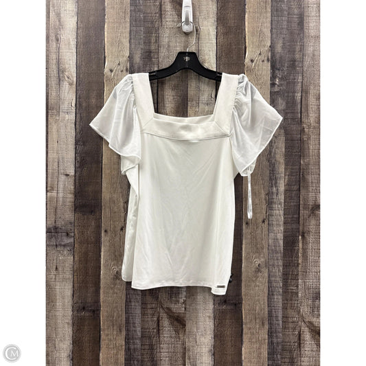 Top Short Sleeve By Calvin Klein In White, Size: S
