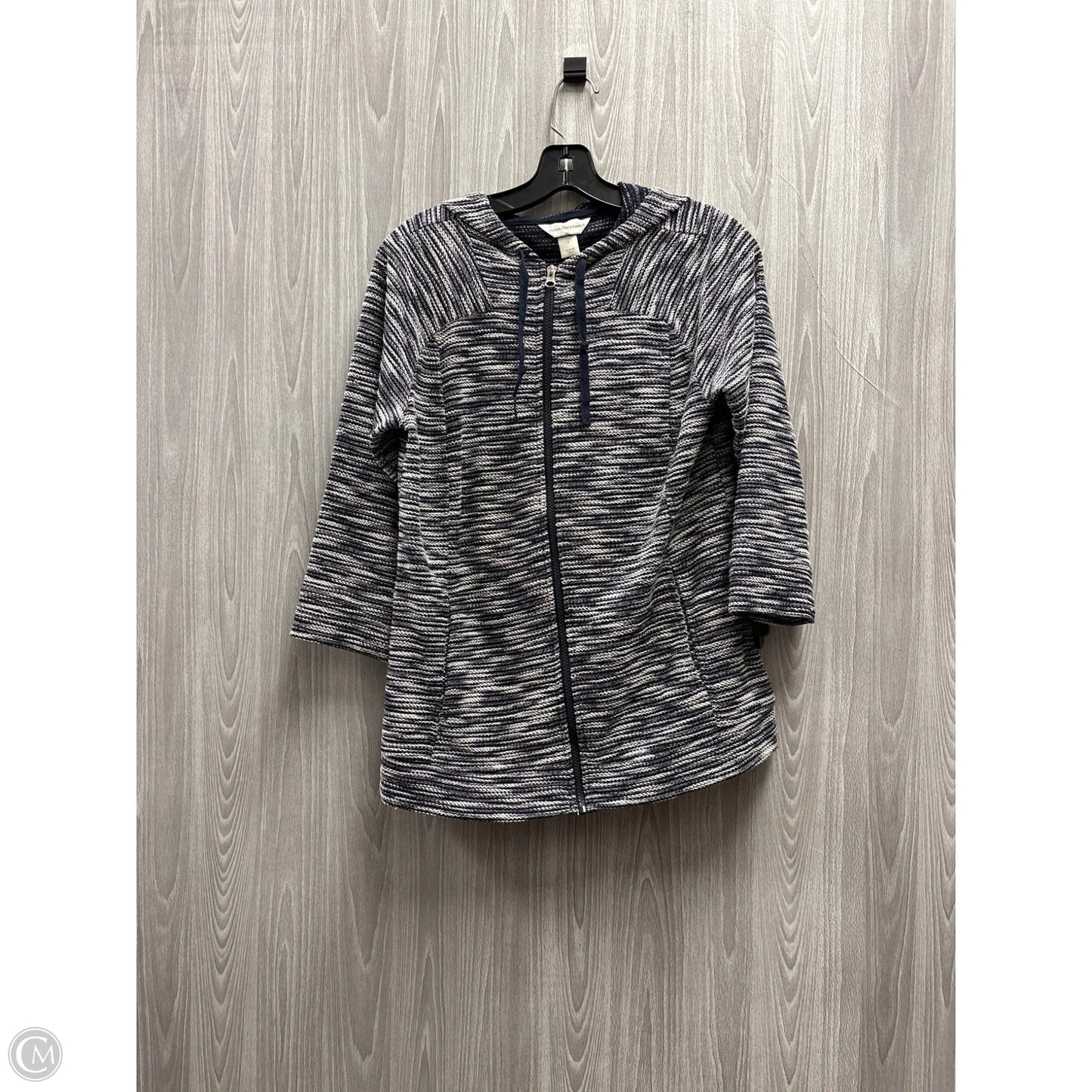 Top 3/4 Sleeve By Christopher And Banks In Blue & White, Size: S