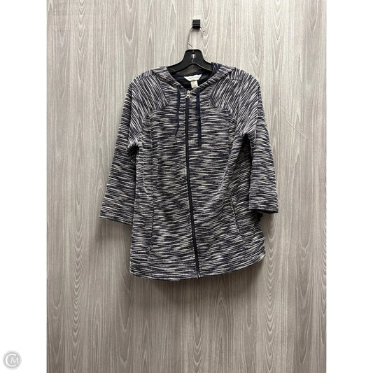 Top 3/4 Sleeve By Christopher And Banks In Blue & White, Size: S