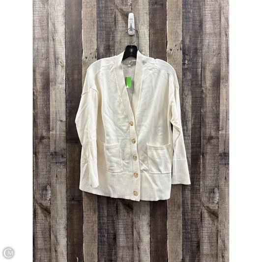 Sweater Cardigan By Loft In Ivory, Size: L