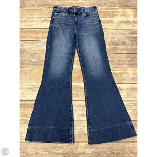 Jeans Wide Leg By American Eagle In Blue Denim, Size: 8