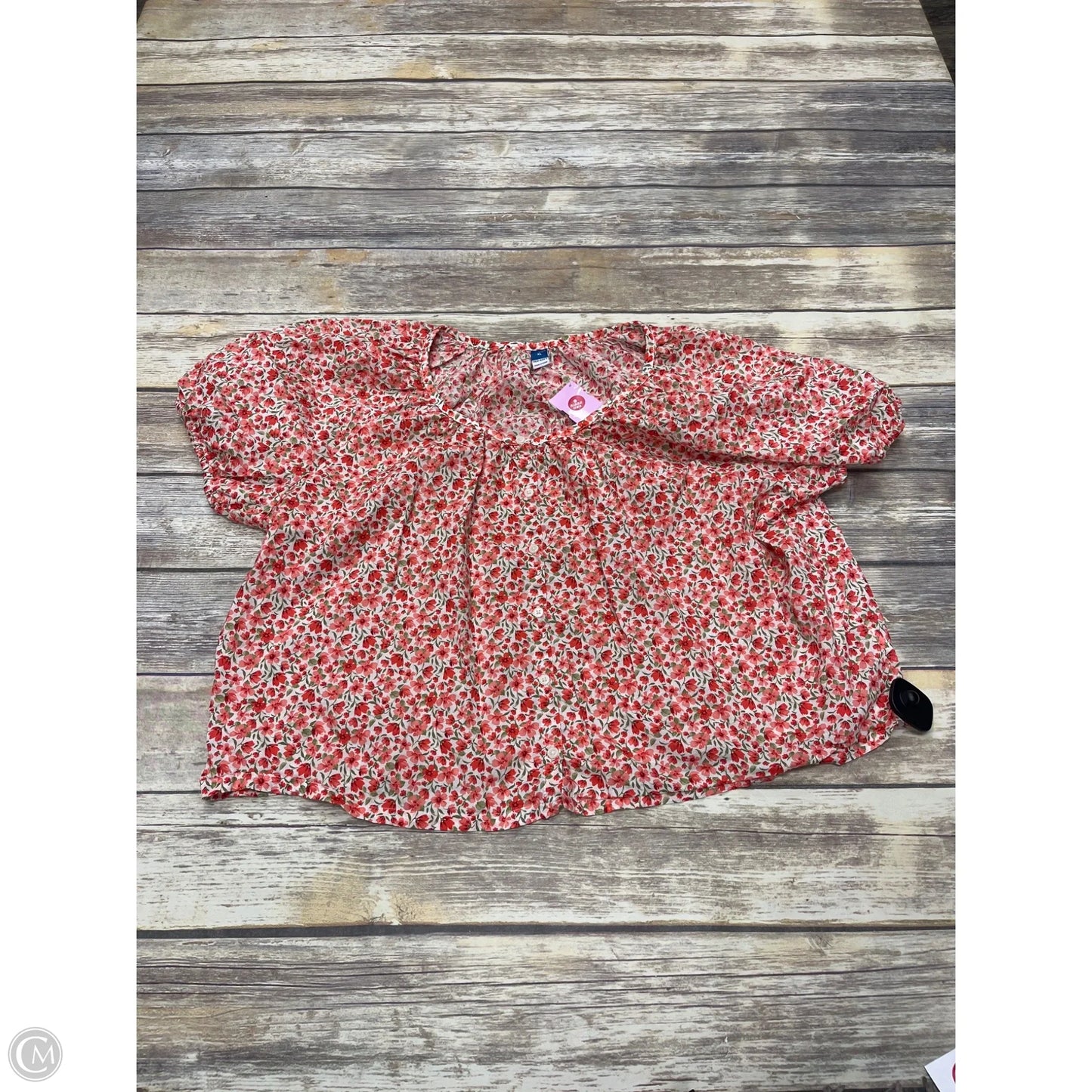 Top Short Sleeve By Old Navy In Floral Print, Size: Xl