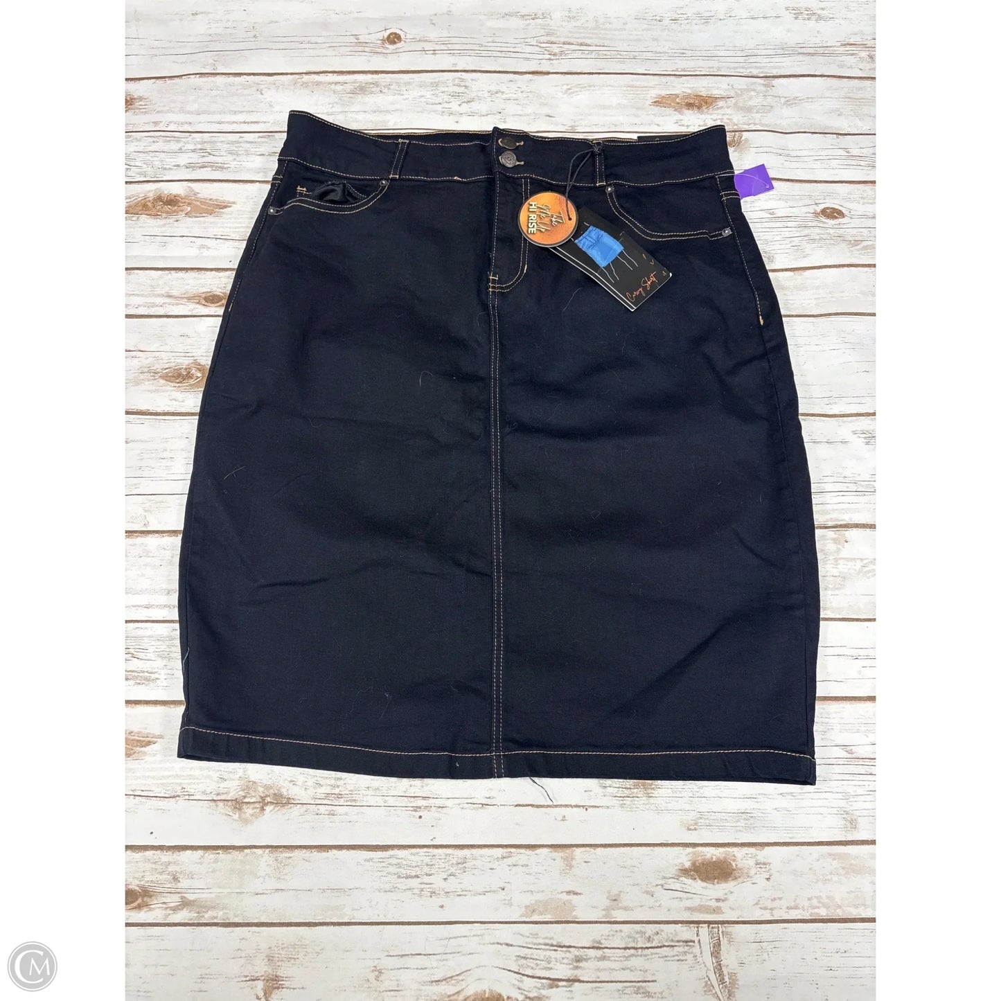 Skirt Midi By Cme In Blue Denim, Size: 16