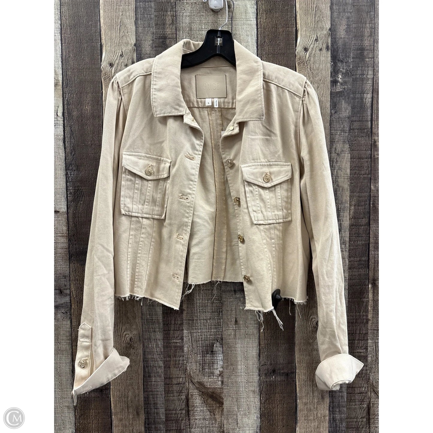 Jacket Shirt By Pistola In Tan, Size: L