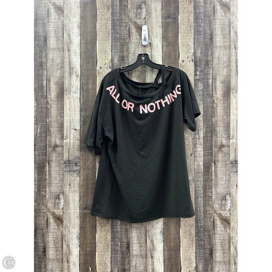 Tunic Short Sleeve By Shein In Black & Pink, Size: Xl