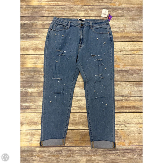 Jeans Straight By Forever 21 In Blue Denim, Size: 16