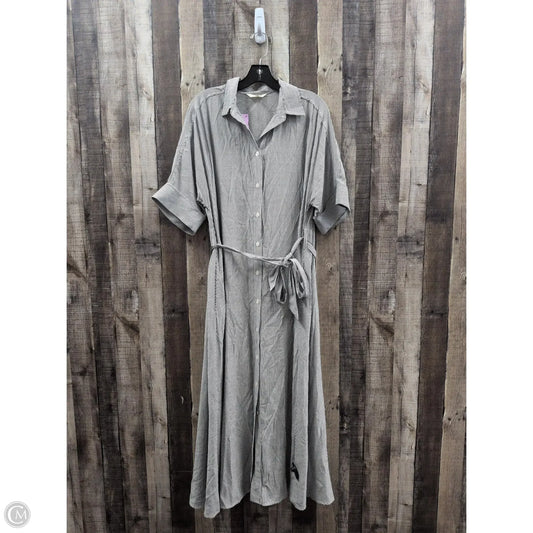 Dress Casual Midi By Max Studio In Grey & White, Size: L