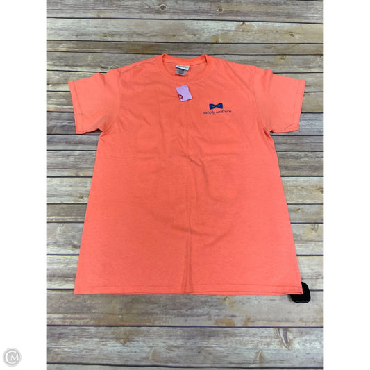 Top Short Sleeve By Simply Southern In Orange, Size: M
