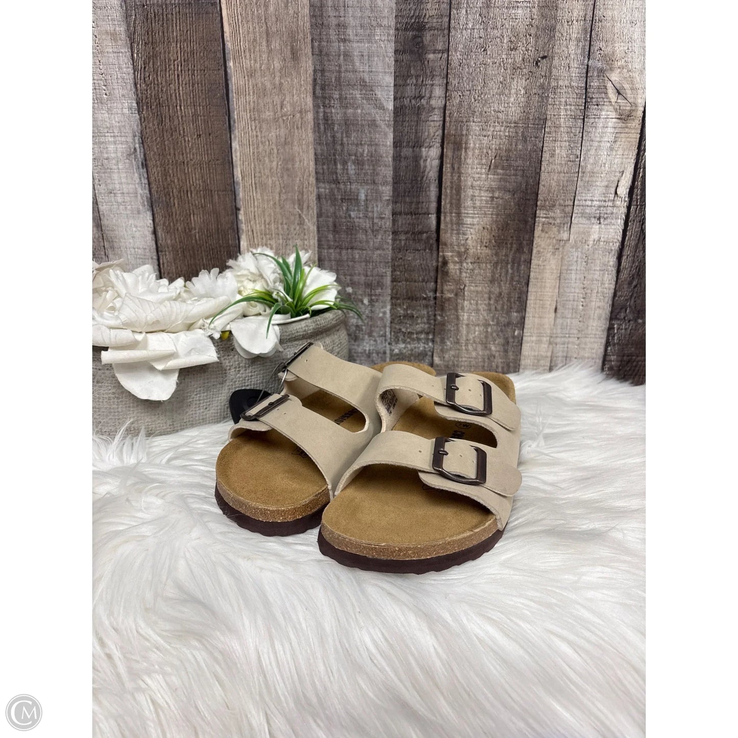 Sandals Flats By Cushionaire In Beige, Size: 7