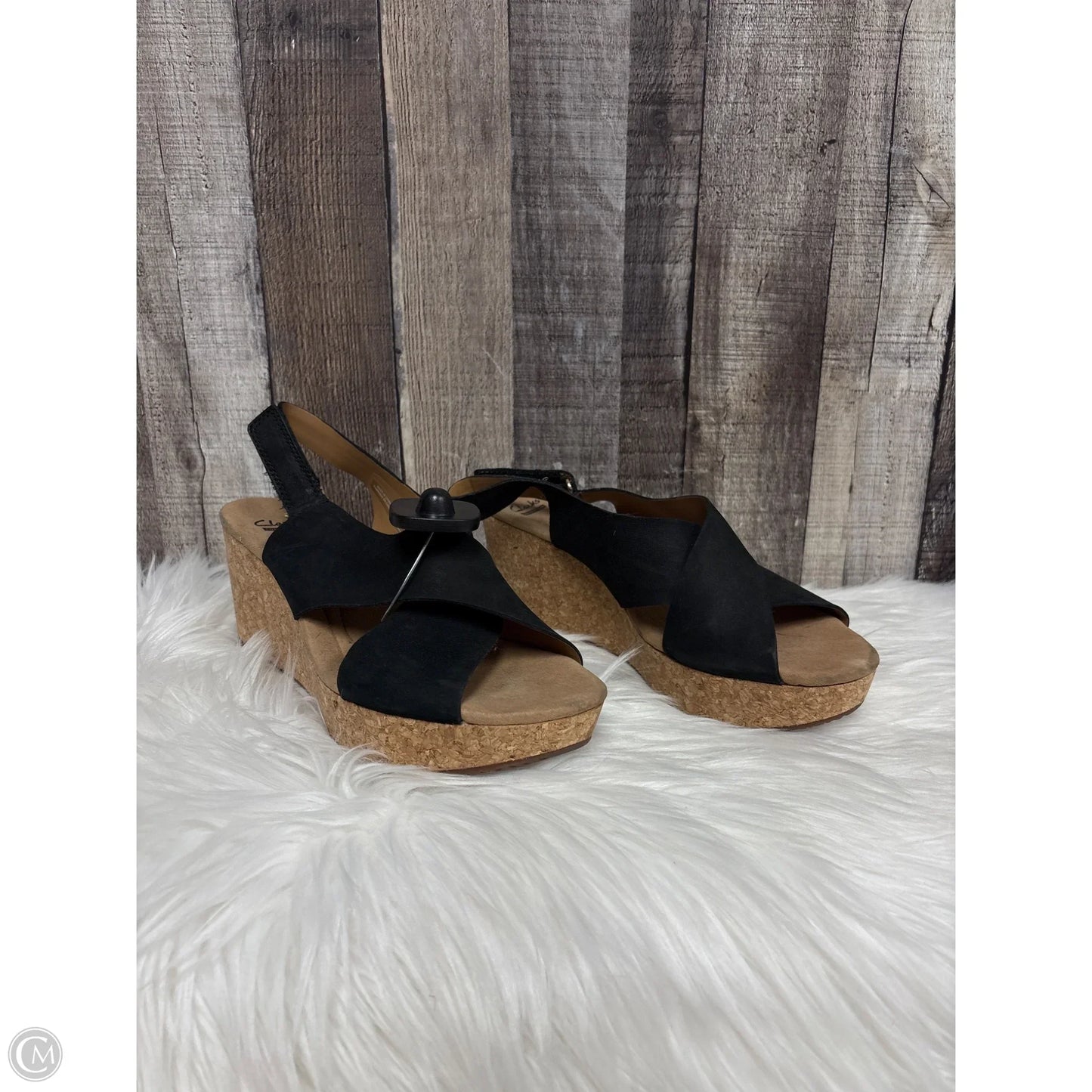 Sandals Heels Platform By Clarks In Black, Size: 10